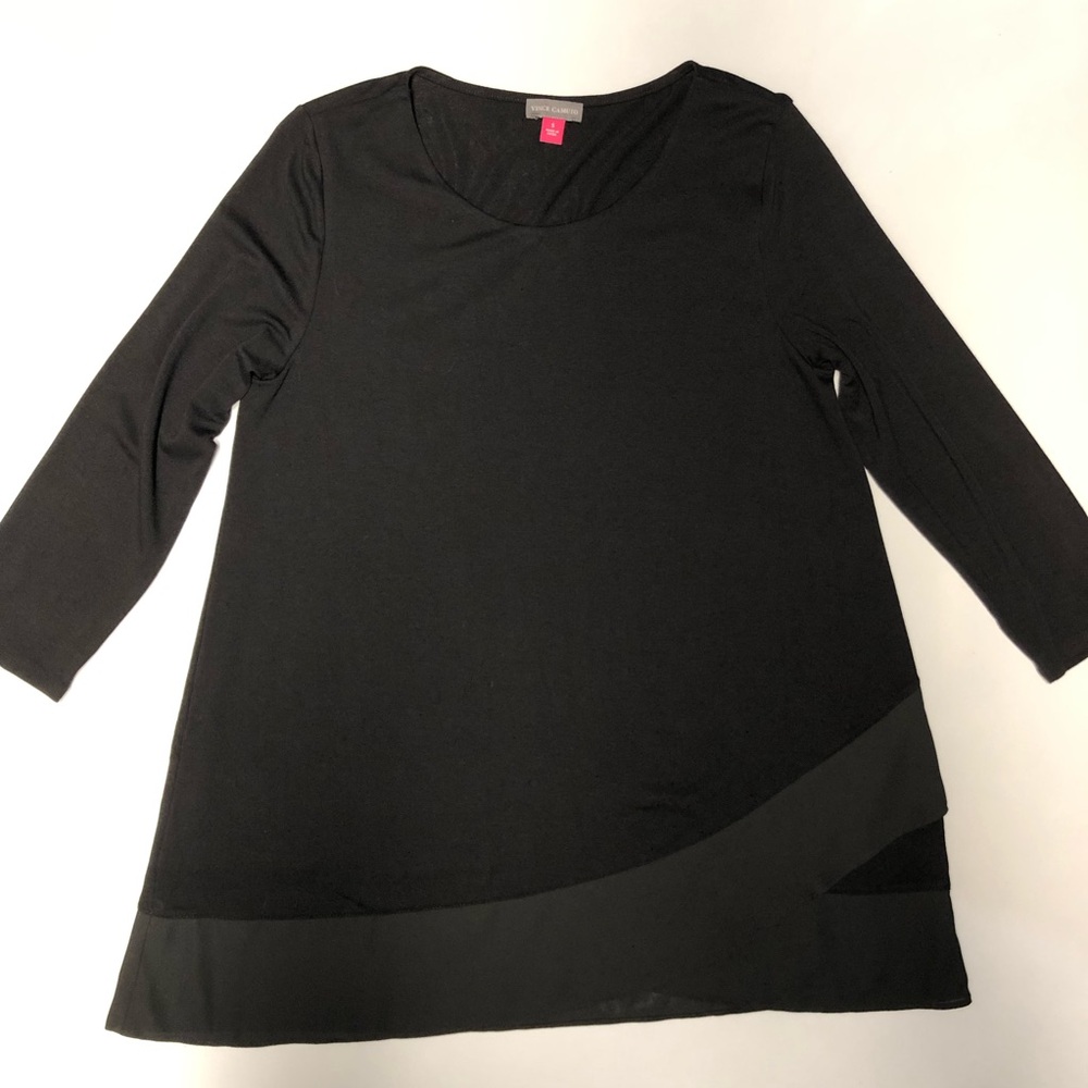 Vince Camuto 3/4 sleeve asymmetric tunic blouse size S